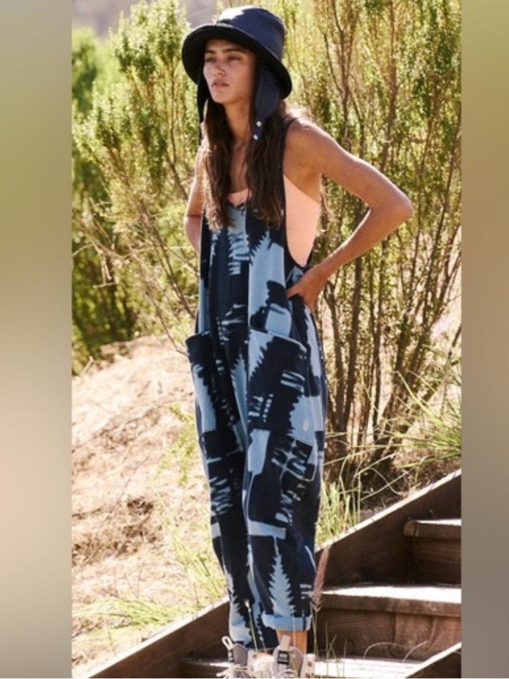 FP Movement Hot Shot Printed Onesie Winter Forest Navy XS NWOT